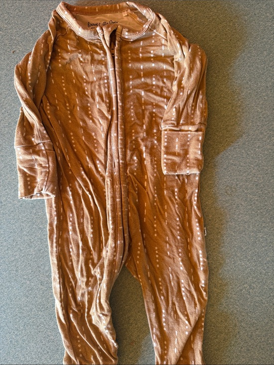 Brave Little Ones Other - Brave Little Ones Brown Dot-Print Zip Front One-Piece